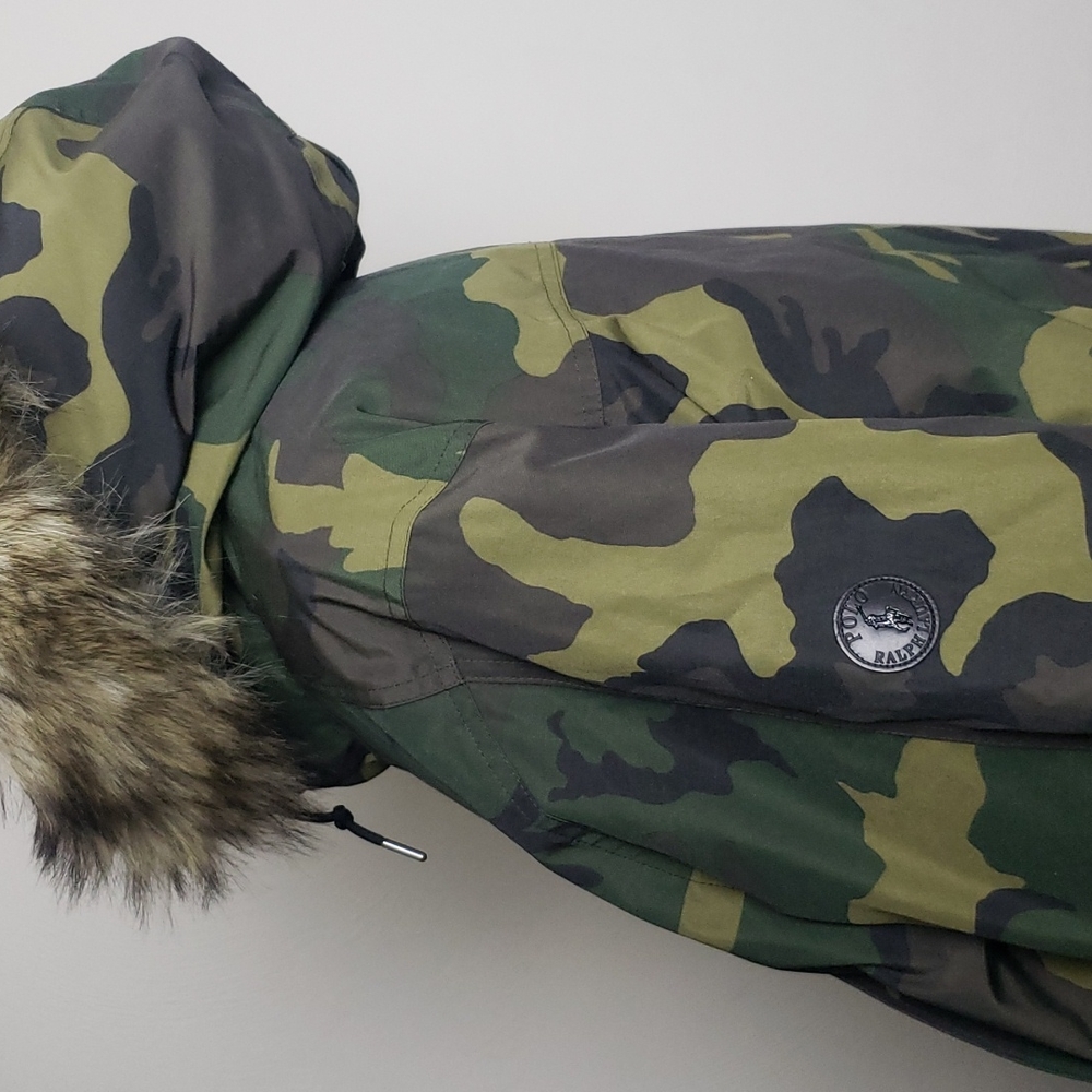 NWT Polo Ralph Lauren Green Camo Down Parka Coat Size L - Picture 11 of 13